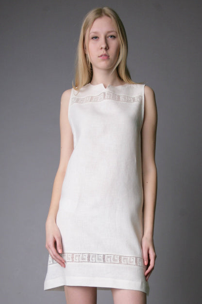 Linen Short Lace Dress MARINA