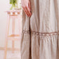 Linen Long Skirt SANDRA with Bottom Frill and Lace
