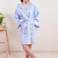 Linen Short Bath Robe MILDA Hooded