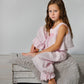 Linen Luxurious Pajama Set Butterfly For Girl/ Girl's Pajama with Handmade Embroidery