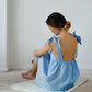 Linen Short Night Gown SUNNY with Crochet Front