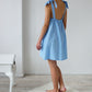 Linen Short Night Gown SUNNY with Crochet Front