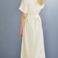 Linen Long Dress AMELIA with Laced Front
