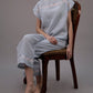 Linen Pajama Set CHARLOTTE with Lace