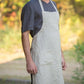 Linen Full Apron With Adjustable Straps/ Unisex Natural Apron