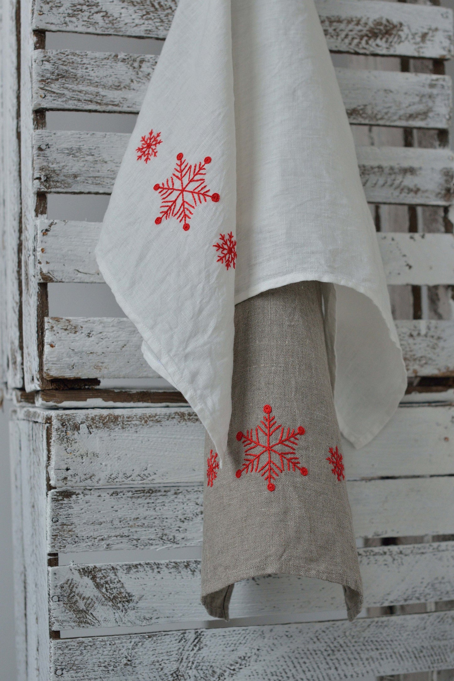 Linen Towel SNOWFLAKE