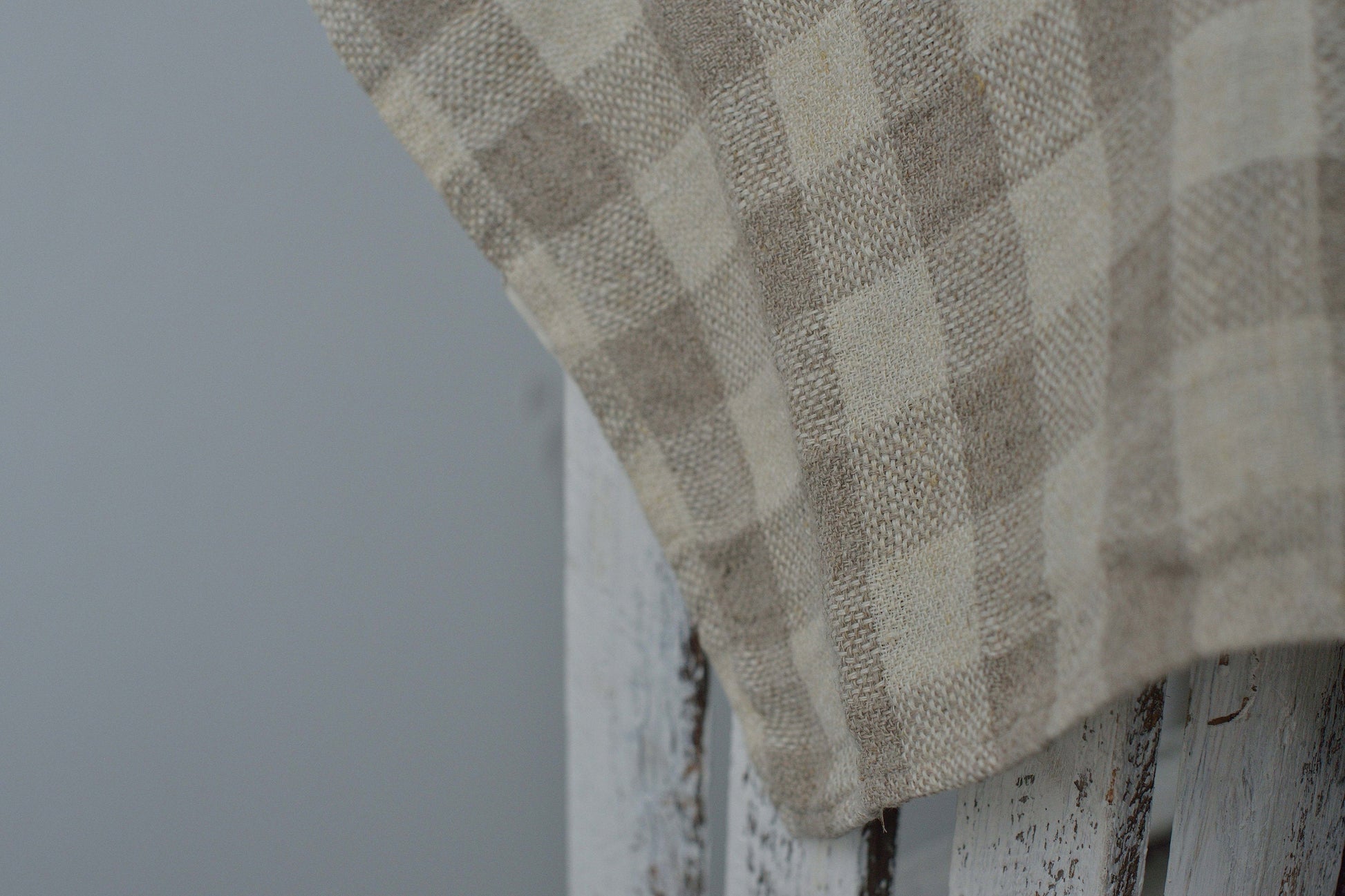 Linen Natural Napkins Checkered in Rough Quality Undyed Flax