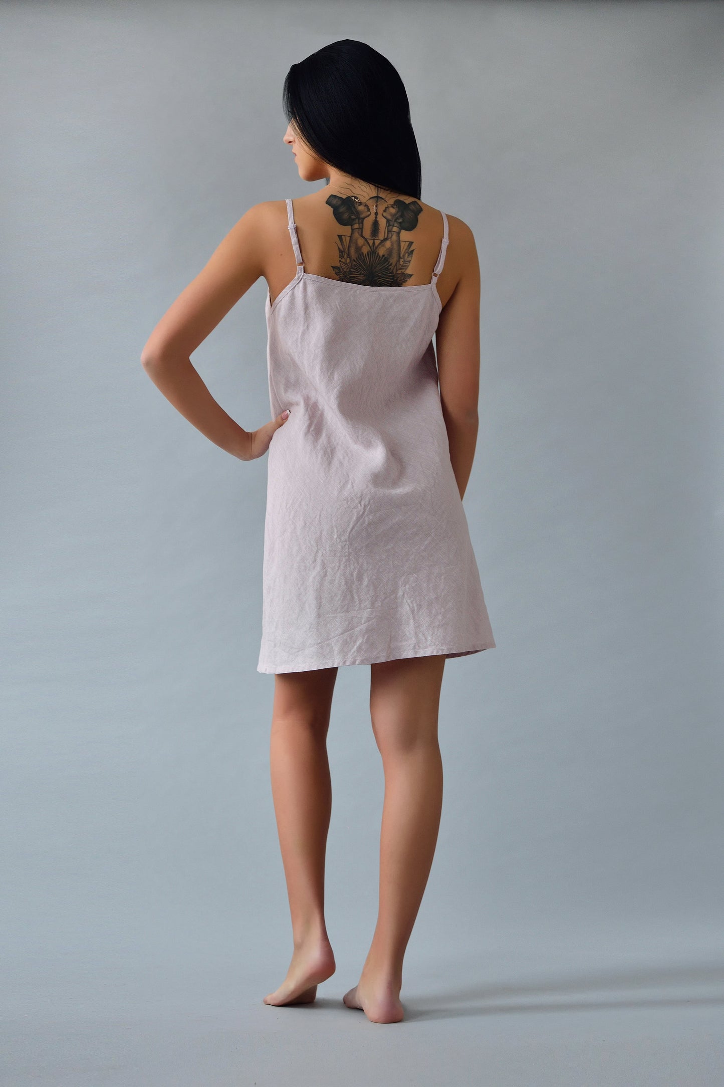 Linen Organic Slip MONA with Laced Front