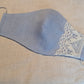 Occasional Linen Face Mask Laced/ Reusable Organic Mask With filter pocket