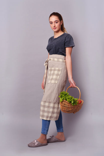 Linen Half Chef Apron/ Organic Waist Apron/ Luxury Gift Linen