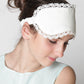 Linen White Sleep Eye Mask Laced/ Luxury Sleeping Eyewear For Her