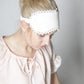 Linen White Sleep Eye Mask Laced/ Luxury Sleeping Eyewear For Her