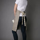 Linen Full Classic Apron in Natural/Checkered Undyed Flax
