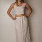 Linen Long Stright Skirt NORA with Back Split