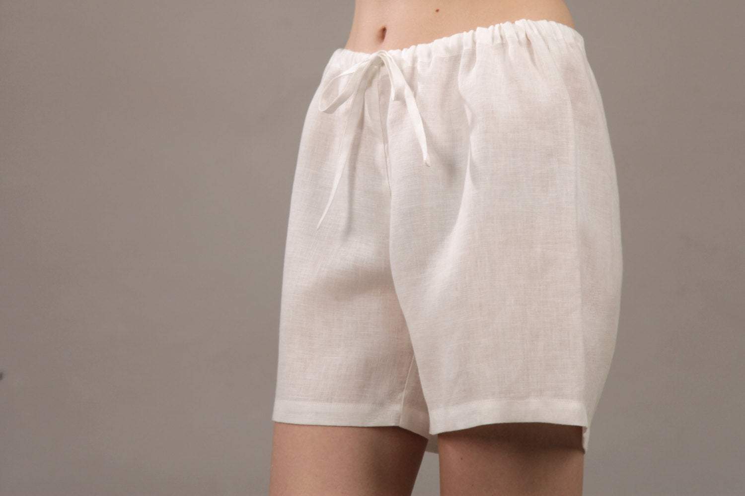 Linen Sleep Shorts CONSTANCE with Draw-stringed Waist