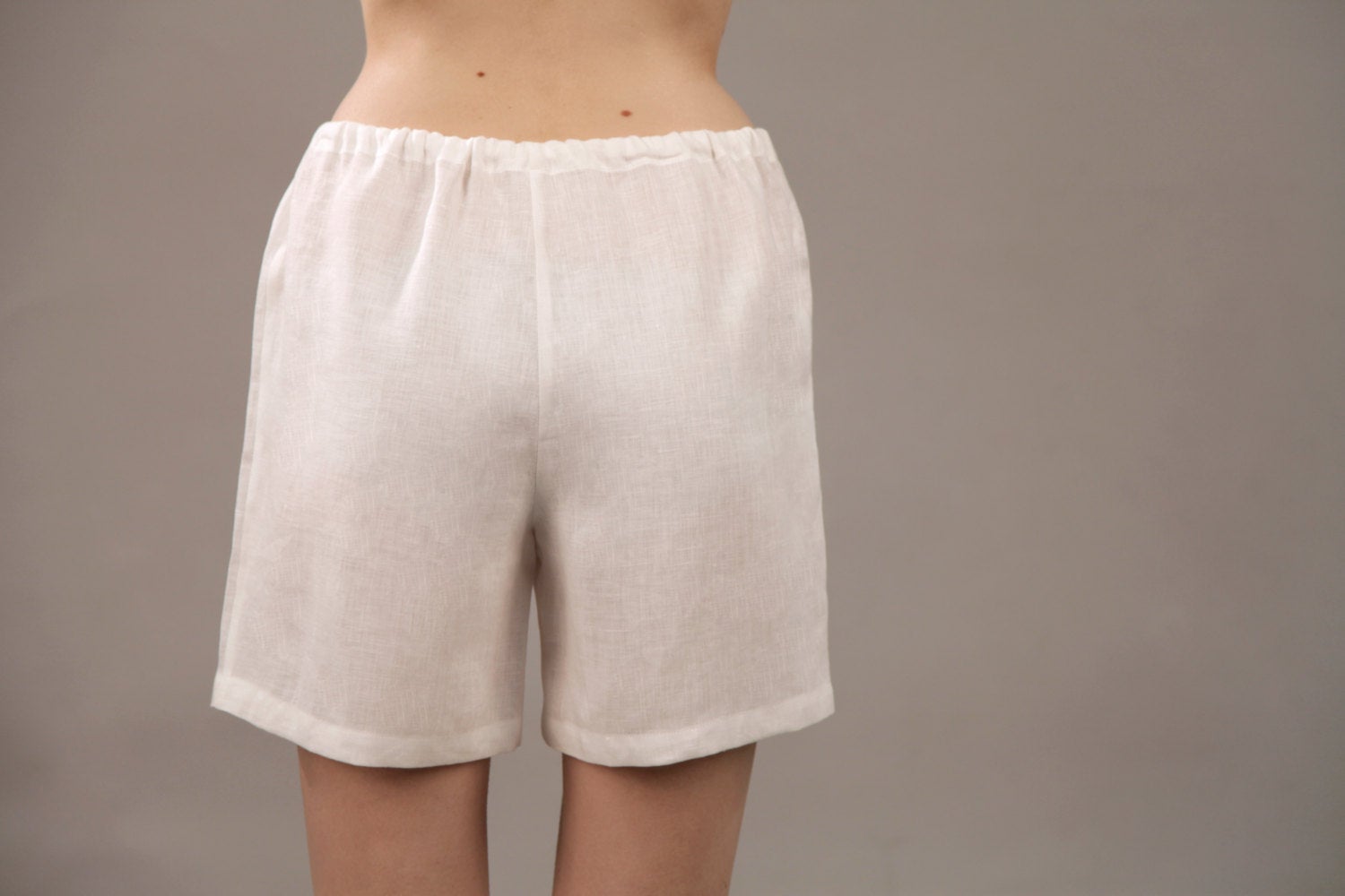 Linen Sleep Shorts CONSTANCE with Draw-stringed Waist