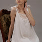 Linen Short Night Gown SUNNY with Crochet Front