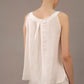 Linen Blue Pajama Top ROSIE with Lace