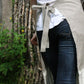 Linen Full Apron & Kitchen Towel/ Natural and Striped Combination