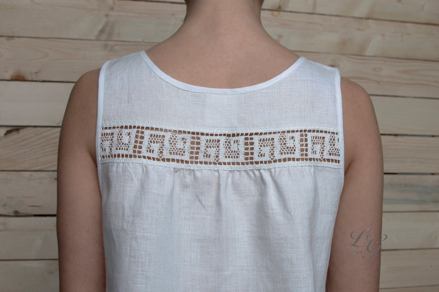 Linen Top LUNA with Laced At Back