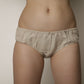 Set of Two Linen Low Rise Panties/Knickers - White and Natural