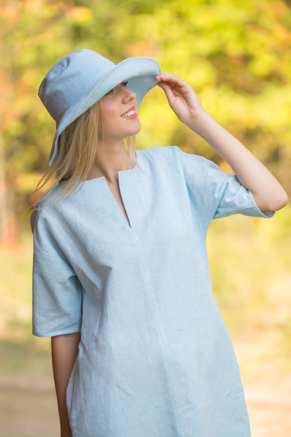 Linen Sun Hat with Wide Brims