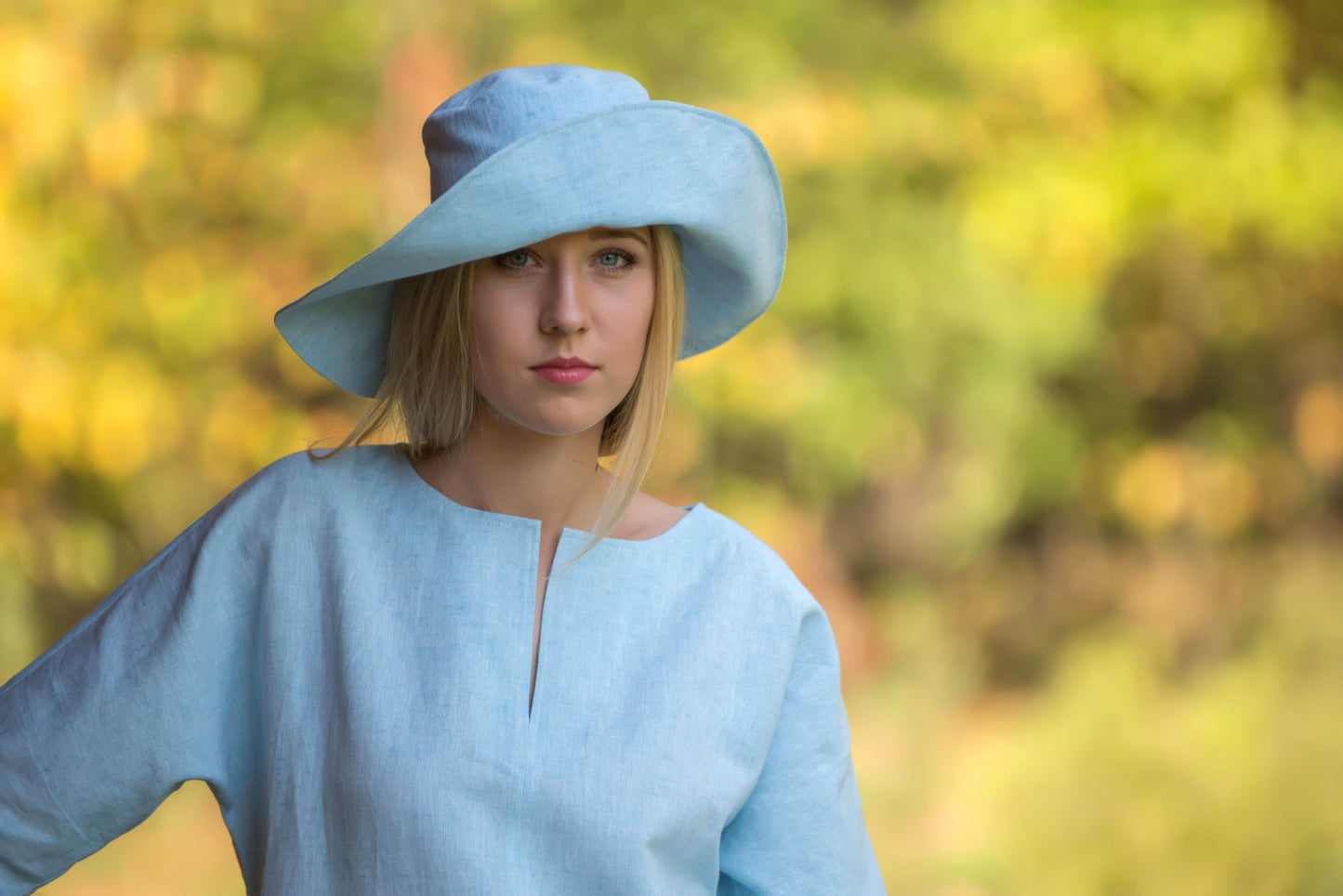 Linen Sun Hat with Wide Brims