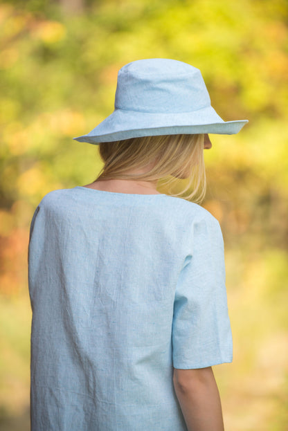 Linen Sun Hat with Wide Brims